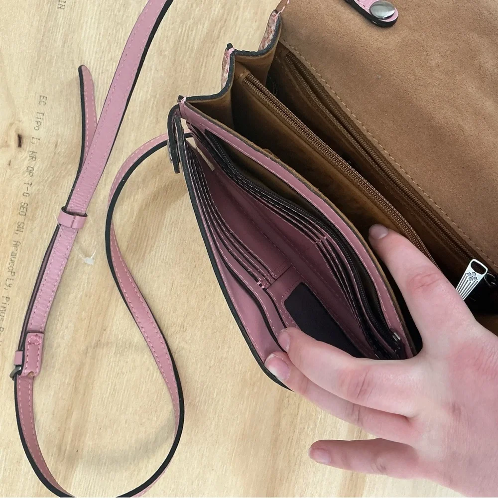 Patriricia Nash Floral Pink Crossbody Bag with Braided Accent - Picture 5 of 5